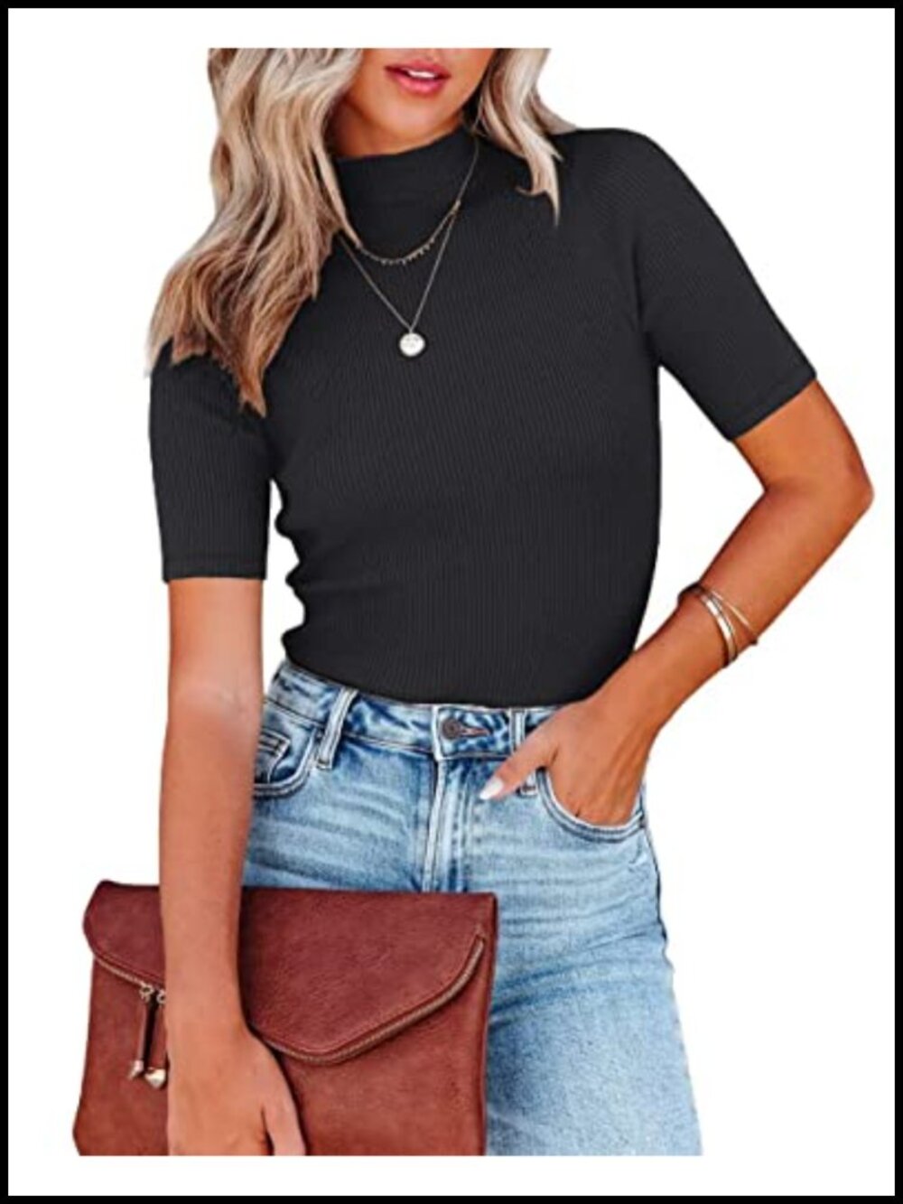 Women's Scoop Neck Tank Top Double Layer Slim Fit Sleeveless Basic Tee Soft